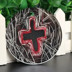 Black Cross Circular Pendant (Aluminum)