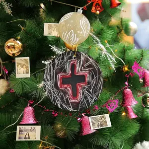 Black Cross Circular Pendant (Aluminum)