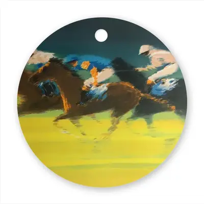 Racing Horses Circular Pendant (Aluminum)