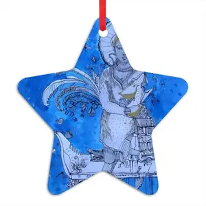 Drawing Ink - Blue Diva Star Pendant (Aluminum)