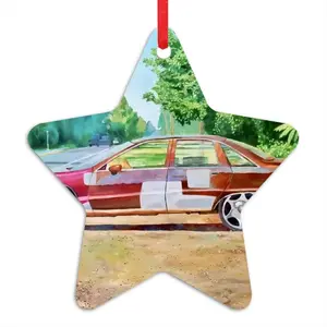 Car On Highway 319 Star Pendant (Aluminum)