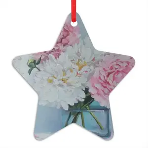 Peonies In A Vase Star Pendant (Aluminum)