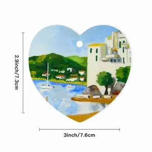 Cadaques (Spain) Heart Shaped Pendant (Aluminum)