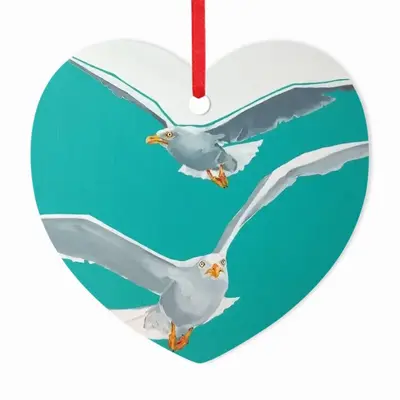 Seagulls Heart Shaped Pendant (Aluminum)