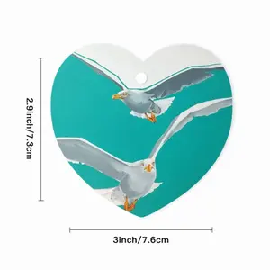 Seagulls Heart Shaped Pendant (Aluminum)