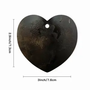 Black Rose Heart Shaped Pendant (Aluminum)