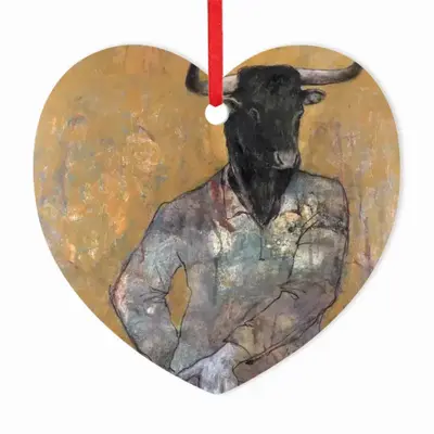 Minotaur Heart Shaped Pendant (Aluminum)