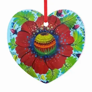 Flower Planet Heart Shaped Pendant (Aluminum)