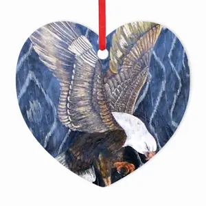 Eagle Scratch Heart Shaped Pendant (Aluminum)