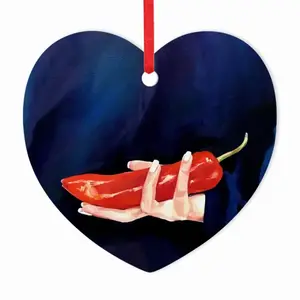 Red Pepper Heart Shaped Pendant (Aluminum)