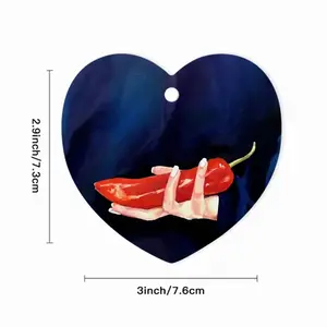 Red Pepper Heart Shaped Pendant (Aluminum)