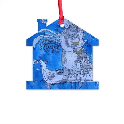 Drawing Ink - Blue Diva Hut Pendant (Aluminum)