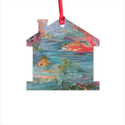 Alligator In Plastic River Hut Pendant (Aluminum)