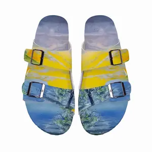 Men Earth Sea Sky And Stars Cork Sandals