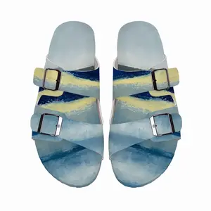 Men Blue Abstract Cork Sandals