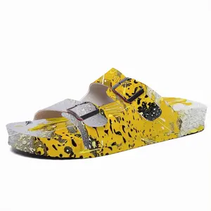 Men Basic Yellow Cork Sandals