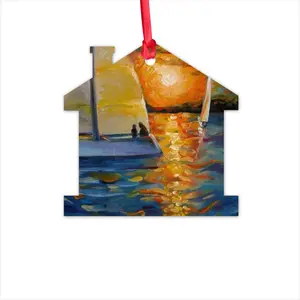 Sailboat In The Sunset Hut Pendant (Aluminum)