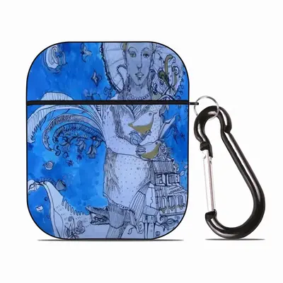 Drawing Ink - Blue Diva Airpods 2 Case (Hard Shell, Black)