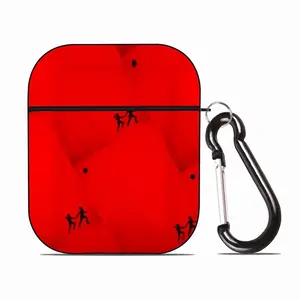 Deep Red (Decomposition) Airpods 2 Case (Hard Shell, Black)