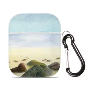 Beach With Stones Airpods 2 Case (Hard Shell, White)