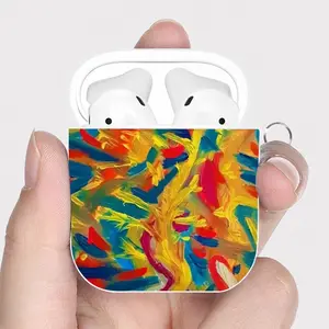 Burning Flame Airpods 2 Case (Hard Shell, White)