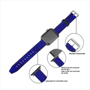 Centrifugal Blue Circles Attached Yellow iWatch Classic Strap (Multi-Size)