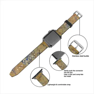 Peony In Gold iWatch Classic Strap (Multi-Size)