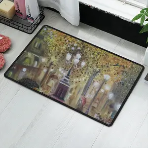 Barcelona On A Rainy Night Polyester Mats (Black Side)