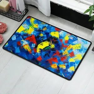 Beautiful Floral Polyester Mats (Black Side)