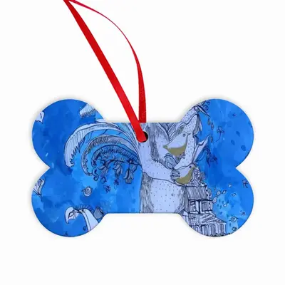 Drawing Ink - Blue Diva Bone Pendant (Aluminum)