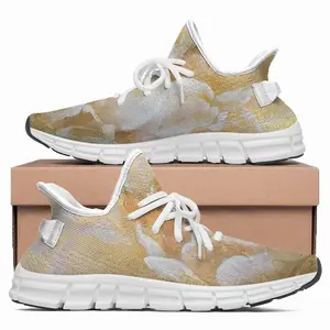 Men Gold Flower Woven Training Shoes