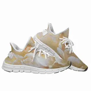 Men Gold Flower Woven Training Shoes