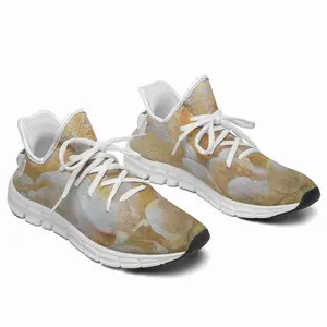 Men Gold Flower Woven Training Shoes