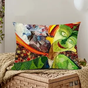 Frida Green Fragment I Polyester Pillow (Rectangle, Multi-Size)