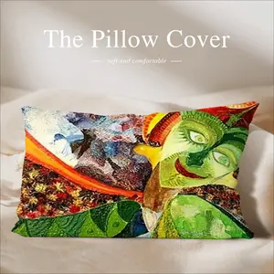 Frida Green Fragment I Polyester Pillow (Rectangle, Multi-Size)