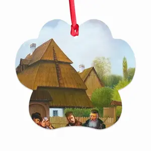 Klezmers In Shtetl Cloud Pendant (Aluminum)