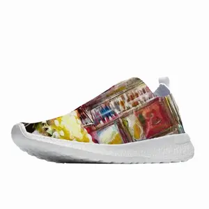 Men White Night Laceless Popcorn Shoes