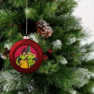 Green Alien Wizard Christmas Ball (Big)