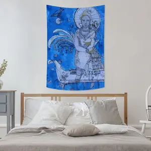 Drawing Ink - Blue Diva Wall Tapestry (Multi-Size, Vertical)