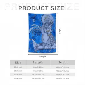 Drawing Ink - Blue Diva Wall Tapestry (Multi-Size, Vertical)