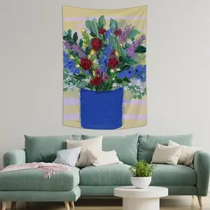 Blue Vase Wall Tapestry (Multi-Size, Vertical)