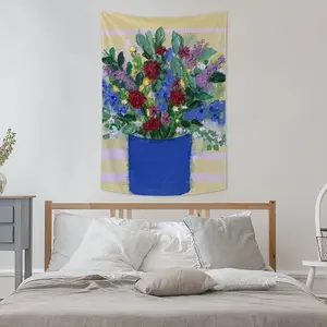 Blue Vase Wall Tapestry (Multi-Size, Vertical)