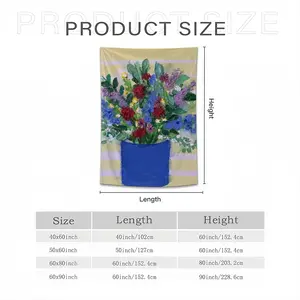 Blue Vase Wall Tapestry (Multi-Size, Vertical)