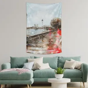 Afternoon In Paris Wall Tapestry (Multi-Size, Vertical)