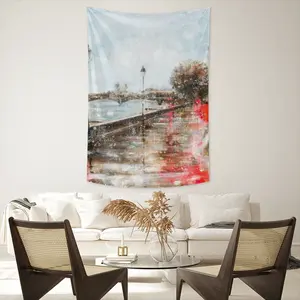 Afternoon In Paris Wall Tapestry (Multi-Size, Vertical)