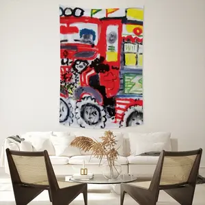 Lisbon Tuk-Tuk Wall Tapestry (Multi-Size, Vertical)