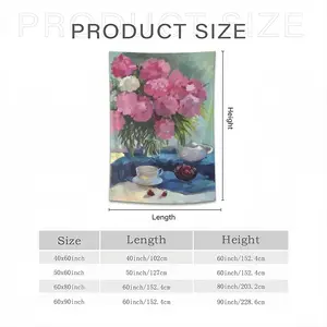 Still Life With Peonies Wall Tapestry (Multi-Size, Vertical)