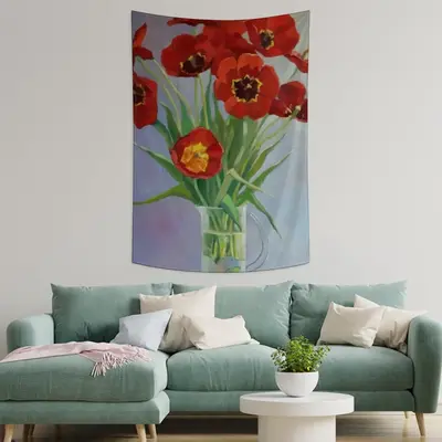 Tulips Wall Tapestry (Multi-Size, Vertical)