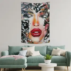 Cherry Lips Wall Tapestry (Multi-Size, Vertical)