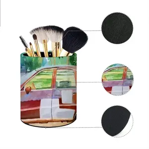 Car On Highway 319 Pen Holder (Round)